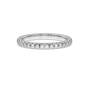 Timeless Pav? Diamond  (2mm)Wedding Band Platinum (Setting Price)