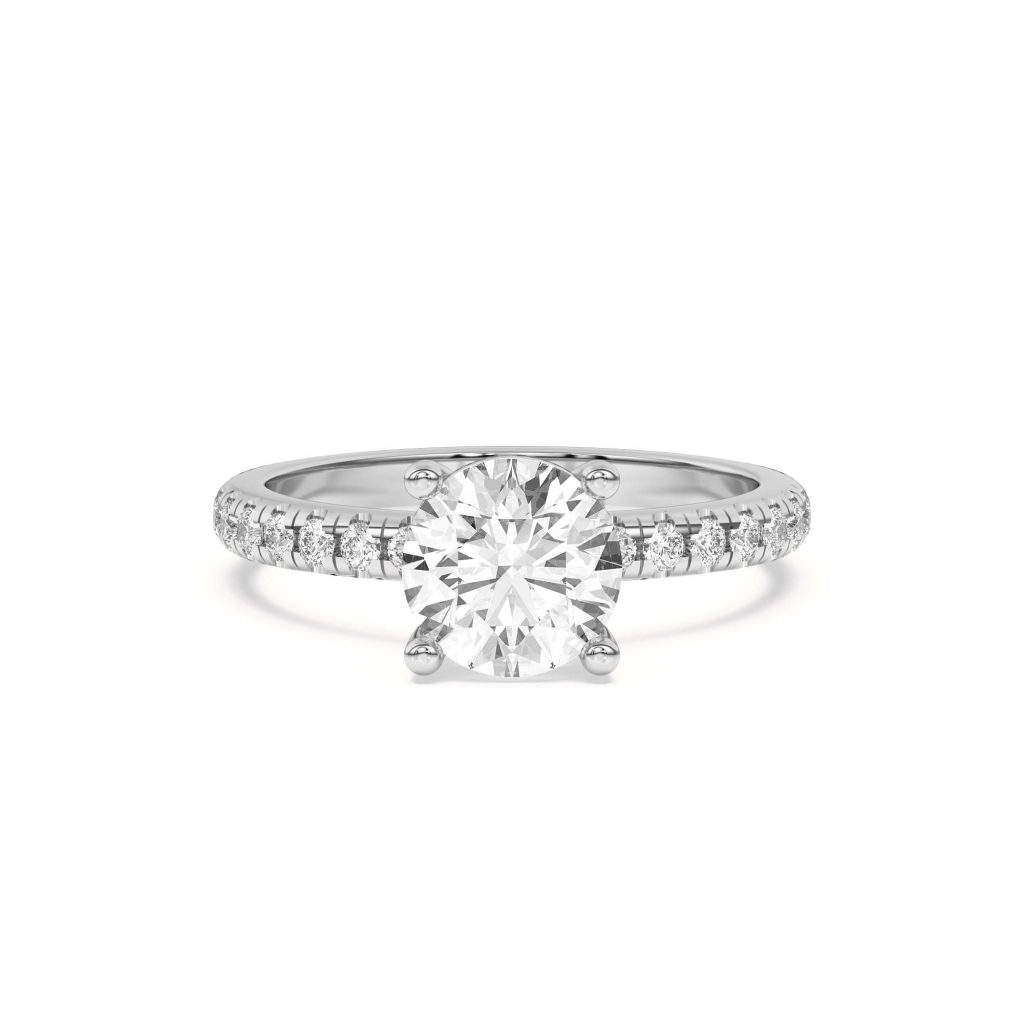 Betsy Classic Pav? Engagement Ring - 18K White Gold (Setting Price)