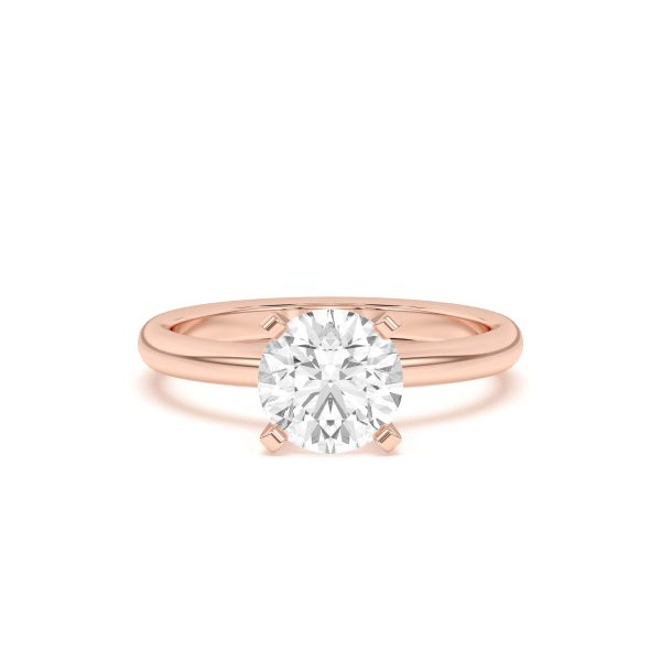 Ally Classic Solitaire Engagement Ring (2mm) - 14K Rose Gold (Setting Price)