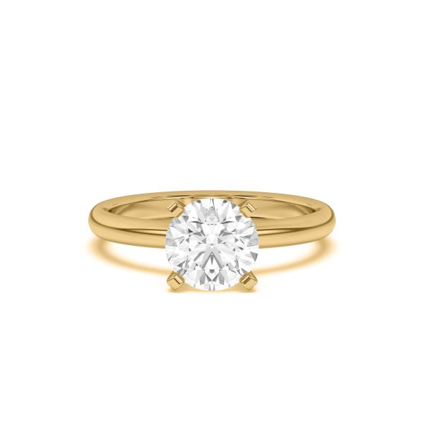 Ally Classic Solitaire Engagement Ring (2mm) - 14K Yellow Gold (Setting Price)
