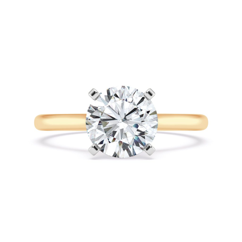 Signature Hearts & Arrows Hidden Halo Cathedral Engagement Ring (2mm) - 18K Yellow Gold (Setting Price)