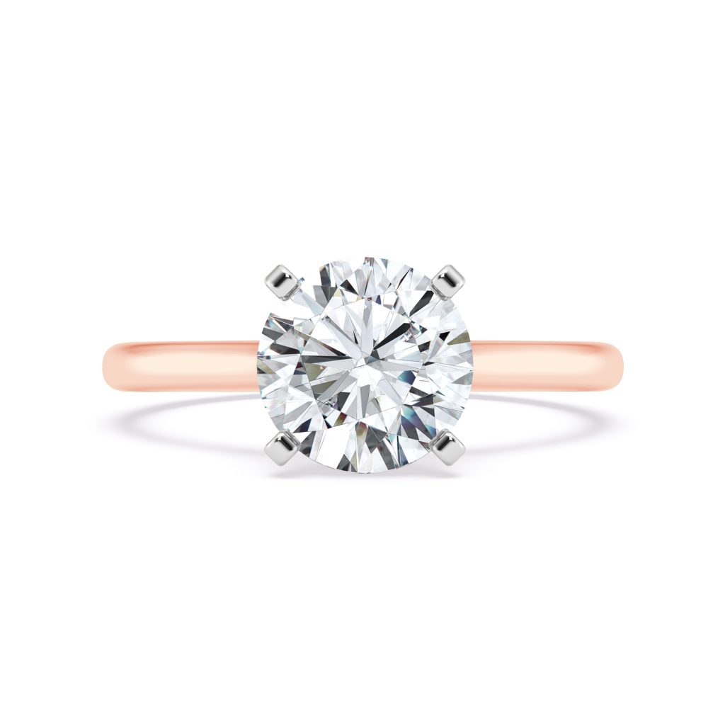 Signature Hearts & Arrows Hidden Halo Cathedral Engagement Ring (2mm) - 14K Rose Gold (Setting Price)