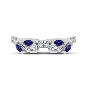 Hayden Sapphire And Diamond Wedding Band Platinum (Setting Price)