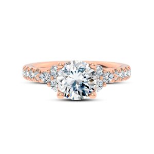 Alexandra Trellis Cluster Pav? Engagement Ring - 14K Rose Gold (Setting Price)