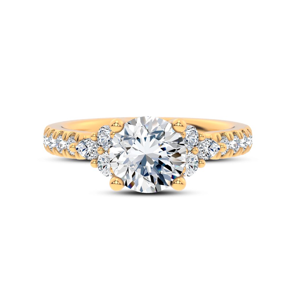 Alexandra Trellis Cluster Pav? Engagement Ring - 18K Yellow Gold (Setting Price)