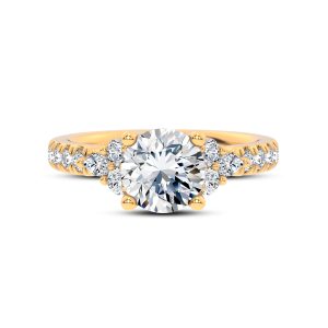 Alexandra Trellis Cluster Pav? Engagement Ring - 18K Yellow Gold (Setting Price)