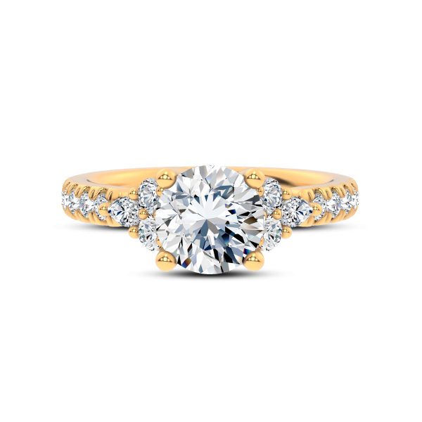 Alexandra Trellis Cluster Pav? Engagement Ring - 18K Yellow Gold (Setting Price)