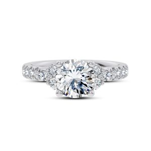 Alexandra Trellis Cluster Pav? Engagement Ring - 18K White Gold (Setting Price)