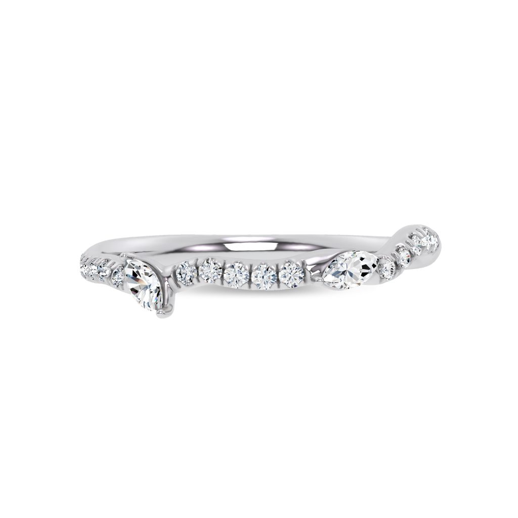 Lea Nature Inspired Diamond Wedding Band Platinum (Setting Price)