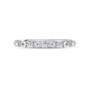 Serenity Marquise And Round Diamond Wedding Band Platinum (Setting Price)