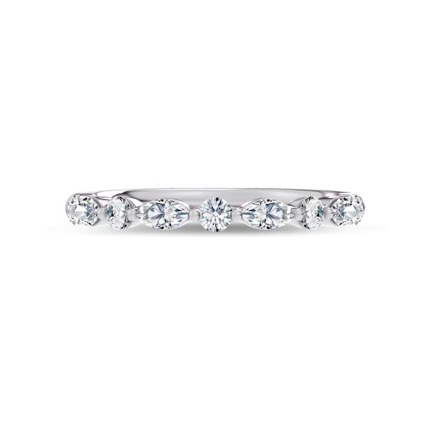 Serenity Marquise And Round Diamond Wedding Band Platinum (Setting Price)