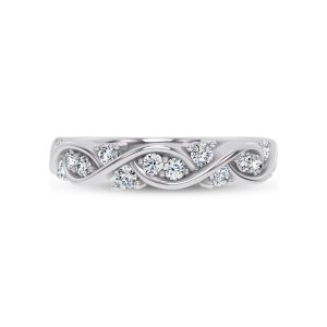 Charlie Swirl Diamond Wedding Band Platinum (Setting Price)