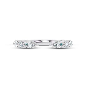 Cole Round And Marquise Lab Open  Wedding Band Platinum (Setting Price)