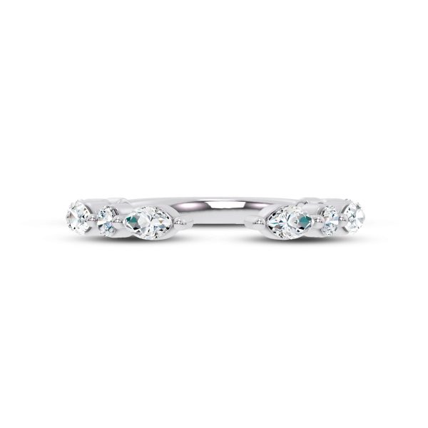 Cole Round And Marquise Lab Open  Wedding Band Platinum (Setting Price)