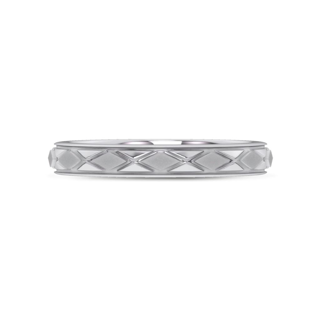 Textured Argyle Wedding Band Platinum (Setting Price)