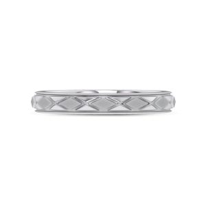 Textured Argyle Wedding Band Platinum (Setting Price)
