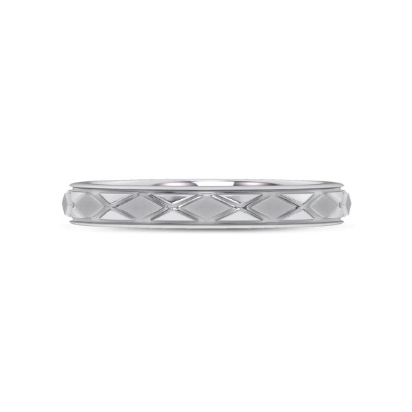 Textured Argyle Wedding Band Platinum (Setting Price)