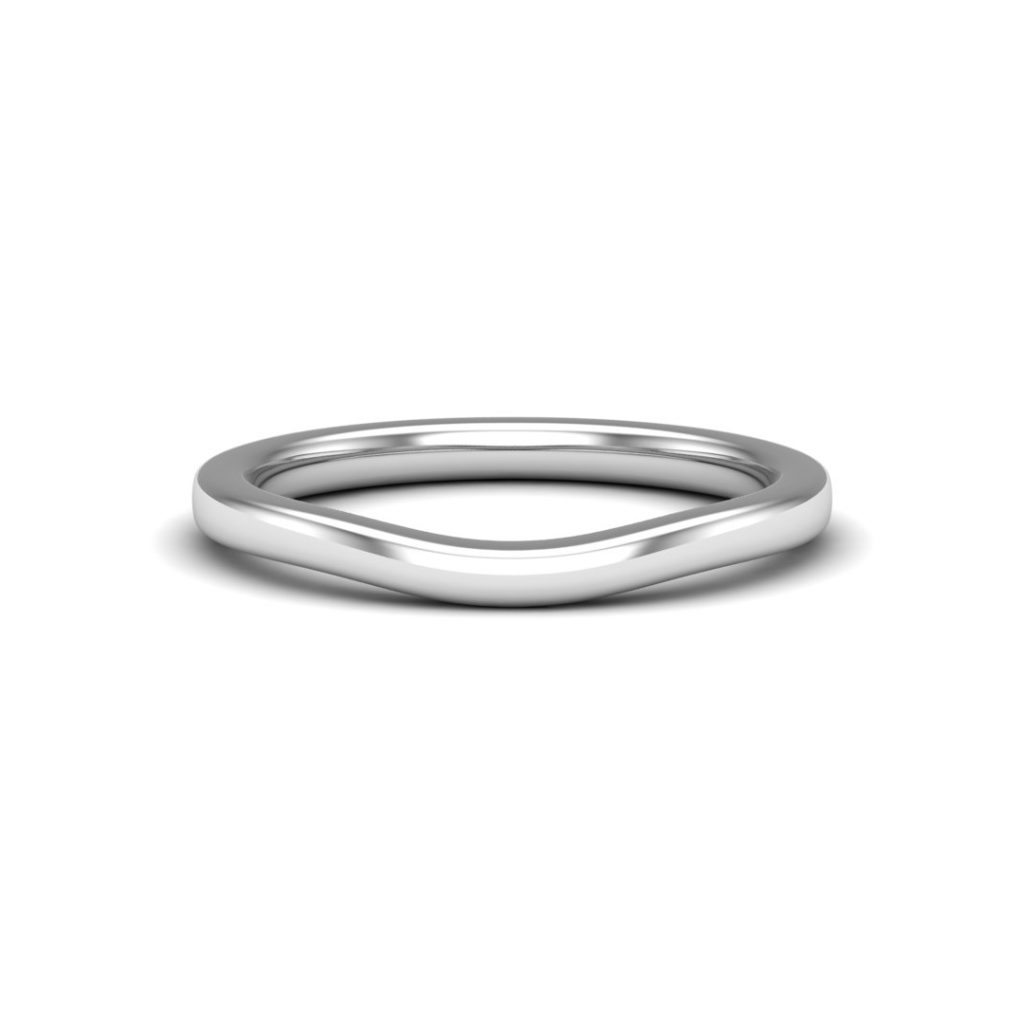 Erin Curved Wedding Band Platinum (Setting Price)