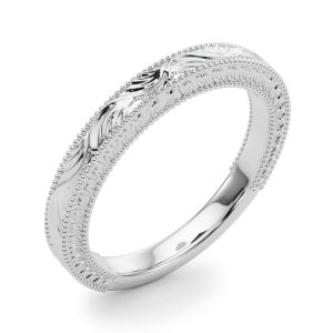 Mila Vintage-Inspired Wedding Band Platinum (Setting Price)