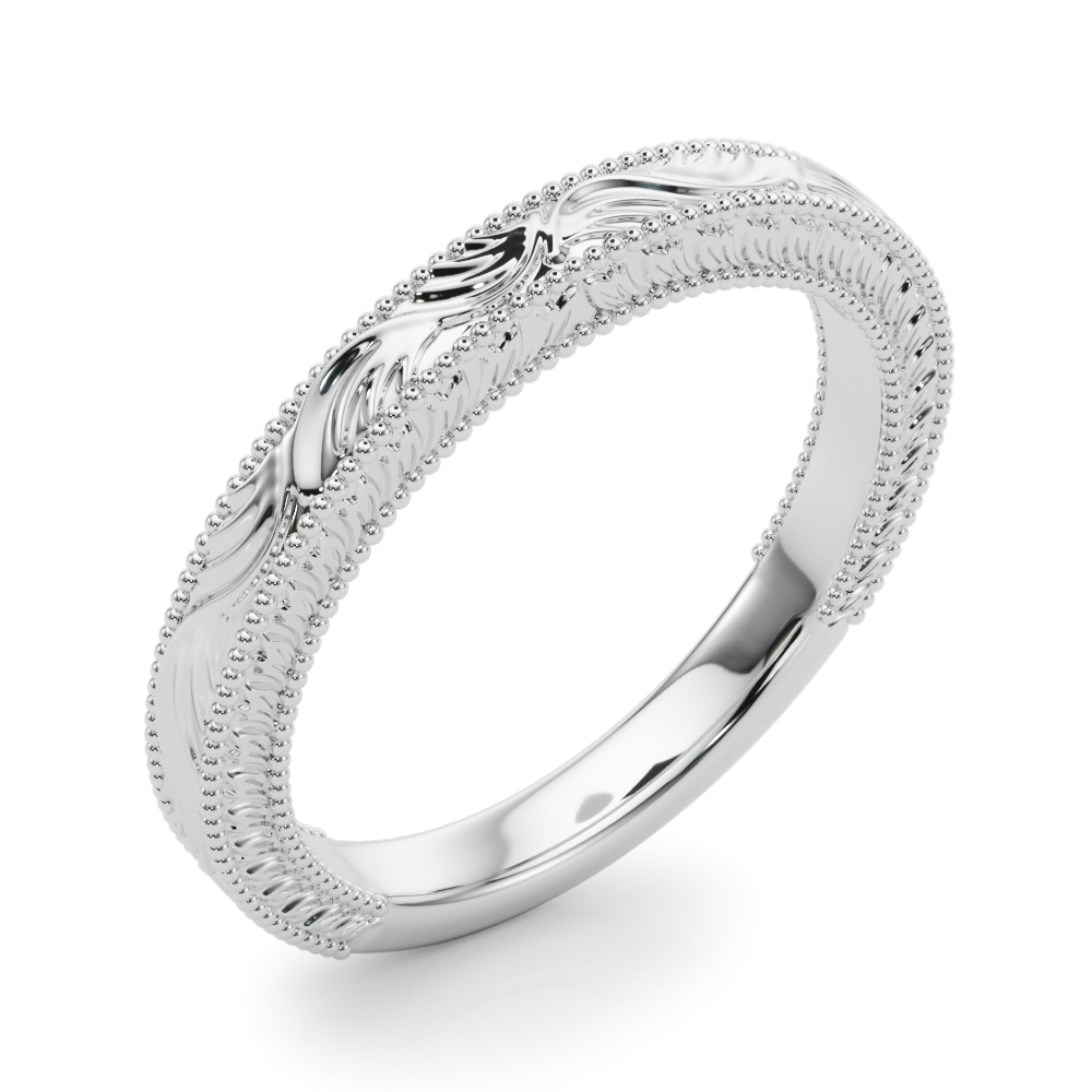 Mila Vintage-Inspired Wedding Band Platinum (Setting Price)