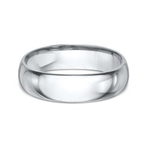 Comfort-Fit Plain  (6mm)Wedding Band Platinum (Setting Price)