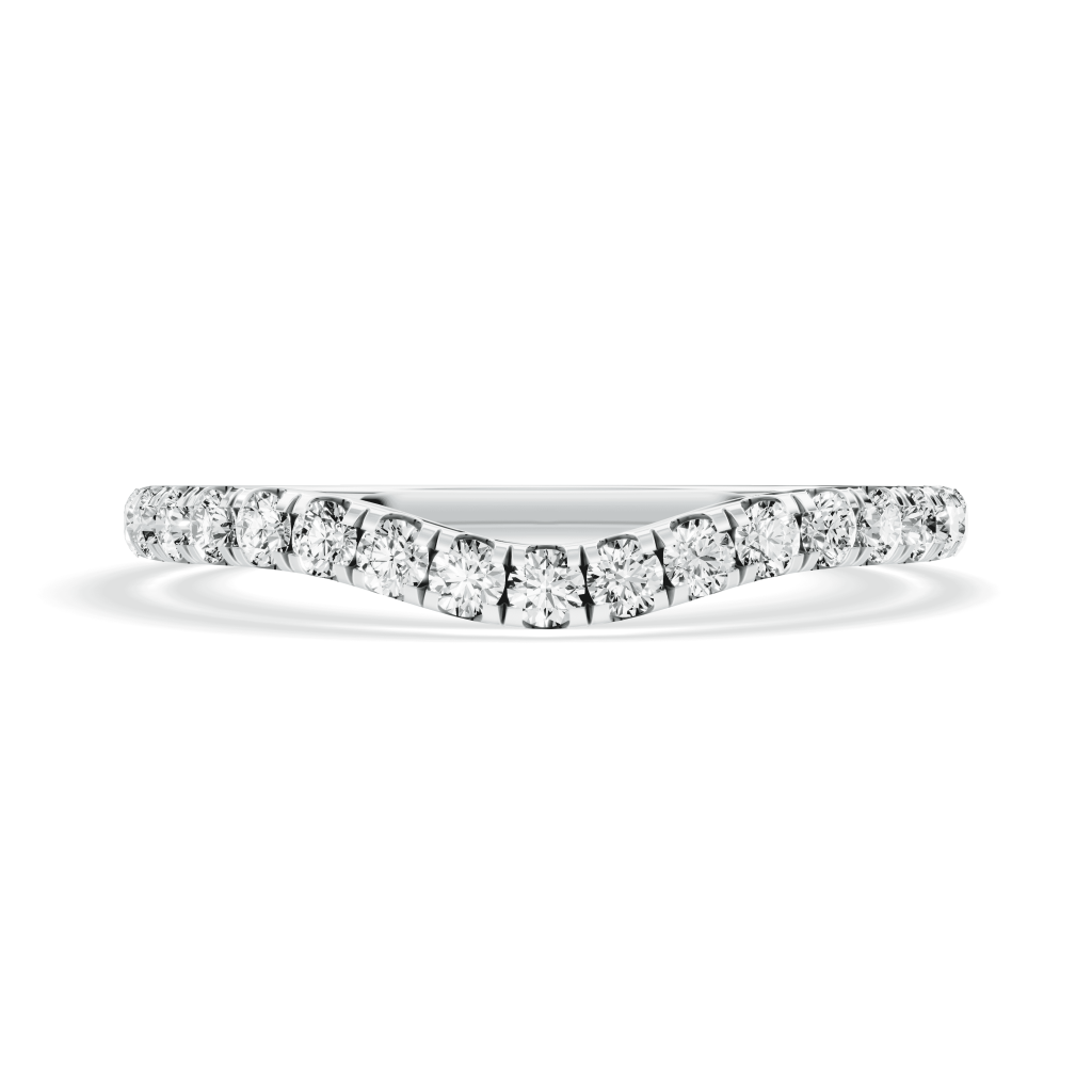 Signature Hearts & Arrows Contoured Lab  (.30ct. tw.)Wedding Band Platinum (Setting Price)