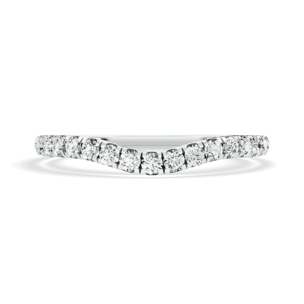 Signature Hearts & Arrows Contoured Lab  (.30ct. tw.)Wedding Band Platinum (Setting Price)