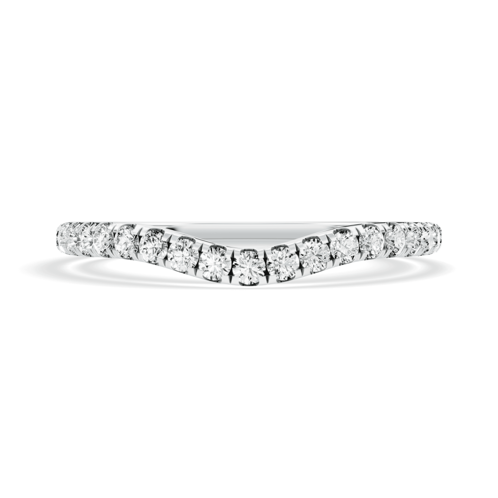 Signature Hearts & Arrows Curved Lab  (.25ct. tw.)Wedding Band Platinum (Setting Price)