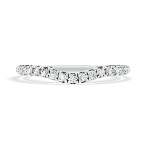 Signature Hearts & Arrows Curved Lab  (.25ct. tw.)Wedding Band Platinum (Setting Price)
