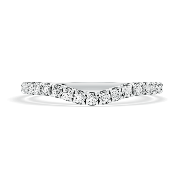 Signature Hearts & Arrows Curved Lab  (.25ct. tw.)Wedding Band Platinum (Setting Price)
