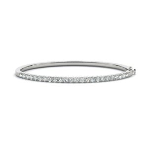 Hinged Diamond Bangle-14K White Gold