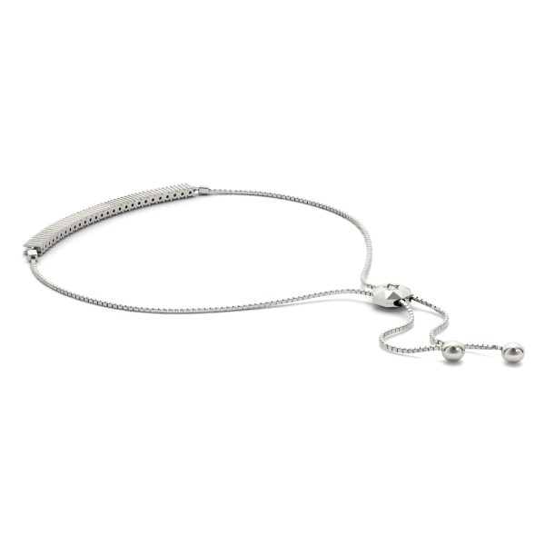 Diamond Bar Bolo Bracelet-14K White Gold