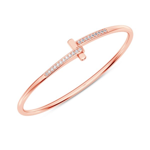 Diamond Love Knot Bracelet-14K Rose Gold