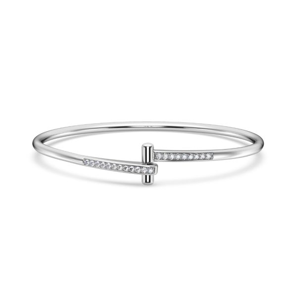 Diamond Love Knot Bracelet-14K White Gold