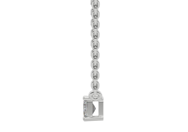 Emerald East-West Lab Diamond Pendant-14K White Gold