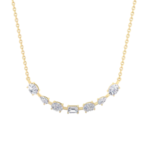 Multi-Shape Lab Diamond Smile Pendant-14K Yellow Gold