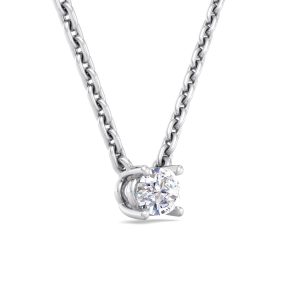 Oval East-West Lab Diamond Pendant-14K White Gold