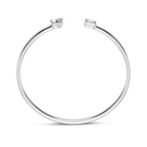 Mixed Shape Lab Diamond Open Cuff Bangle-14K White Gold