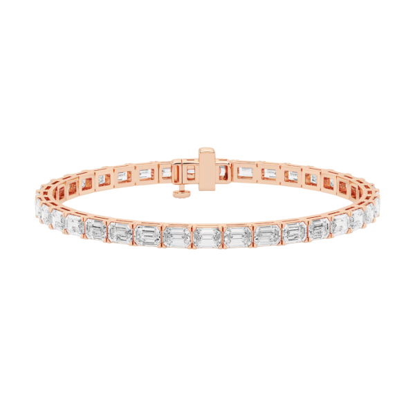 Emerald Lab Diamond East-West Tennis Bracelet (12 1/5 ct. tw.)-14K Rose Gold