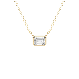 Modern Bezel Emerald Lab Diamond Pendant (1/2 ct. tw.)-14K Yellow Gold