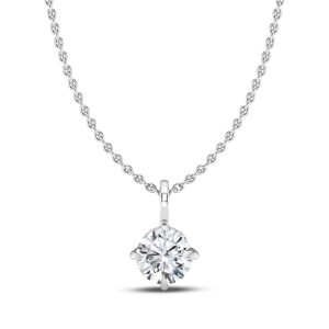 Classic Compass Set Round Lab Diamond Solitaire Pendant (1/3 ct. tw.)-14K White Gold