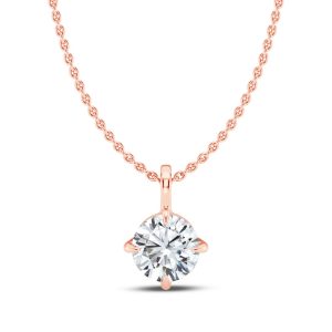 Classic Compass Set Round Lab Diamond Solitaire Pendant (1/2 ct. tw.)-14K Rose Gold