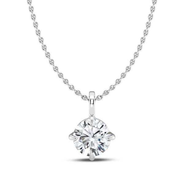 Classic Compass Set Round Lab Diamond Solitaire Pendant (1/2 ct. tw.)-14K White Gold