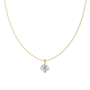 Classic Compass Set Round Lab Diamond Solitaire Pendant (1 1/2 ct. tw.)-14K Yellow Gold