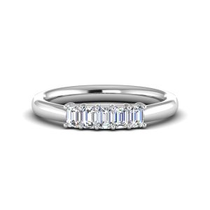 Salem 5 Stone Lab Diamond Wedding Band Platinum (Setting Price)