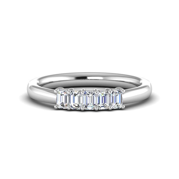 Salem 5 Stone Lab Diamond Wedding Band Platinum (Setting Price)