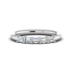 Carolina 5 Stone Lab Anniversary Wedding Band Platinum (Setting Price)