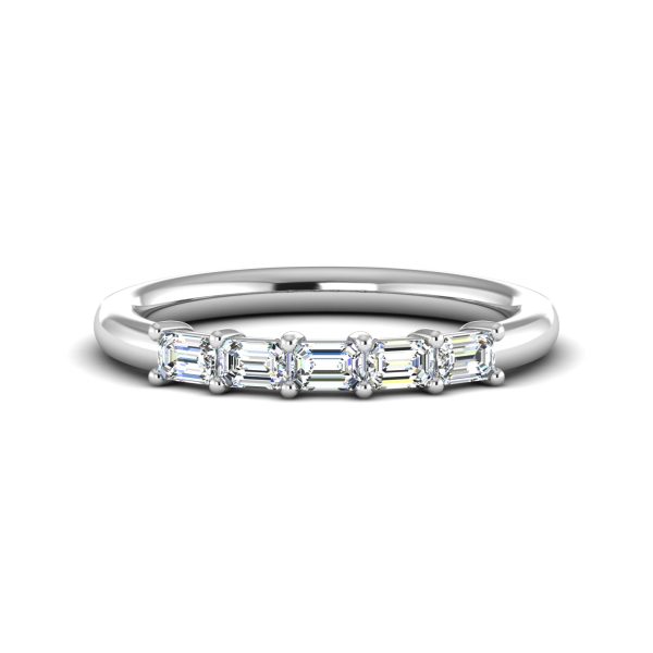 Carolina 5 Stone Lab Anniversary Wedding Band Platinum (Setting Price)
