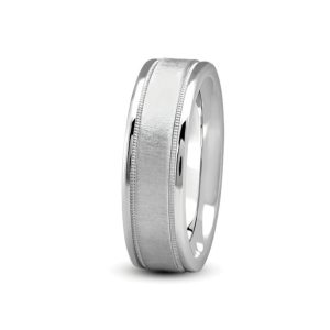 Flat  With Rounded Edges (8Mm)Wedding Band Platinum (Setting Price)