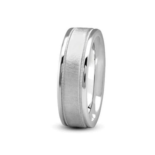Flat  With Rounded Edges (8Mm)Wedding Band Platinum (Setting Price)